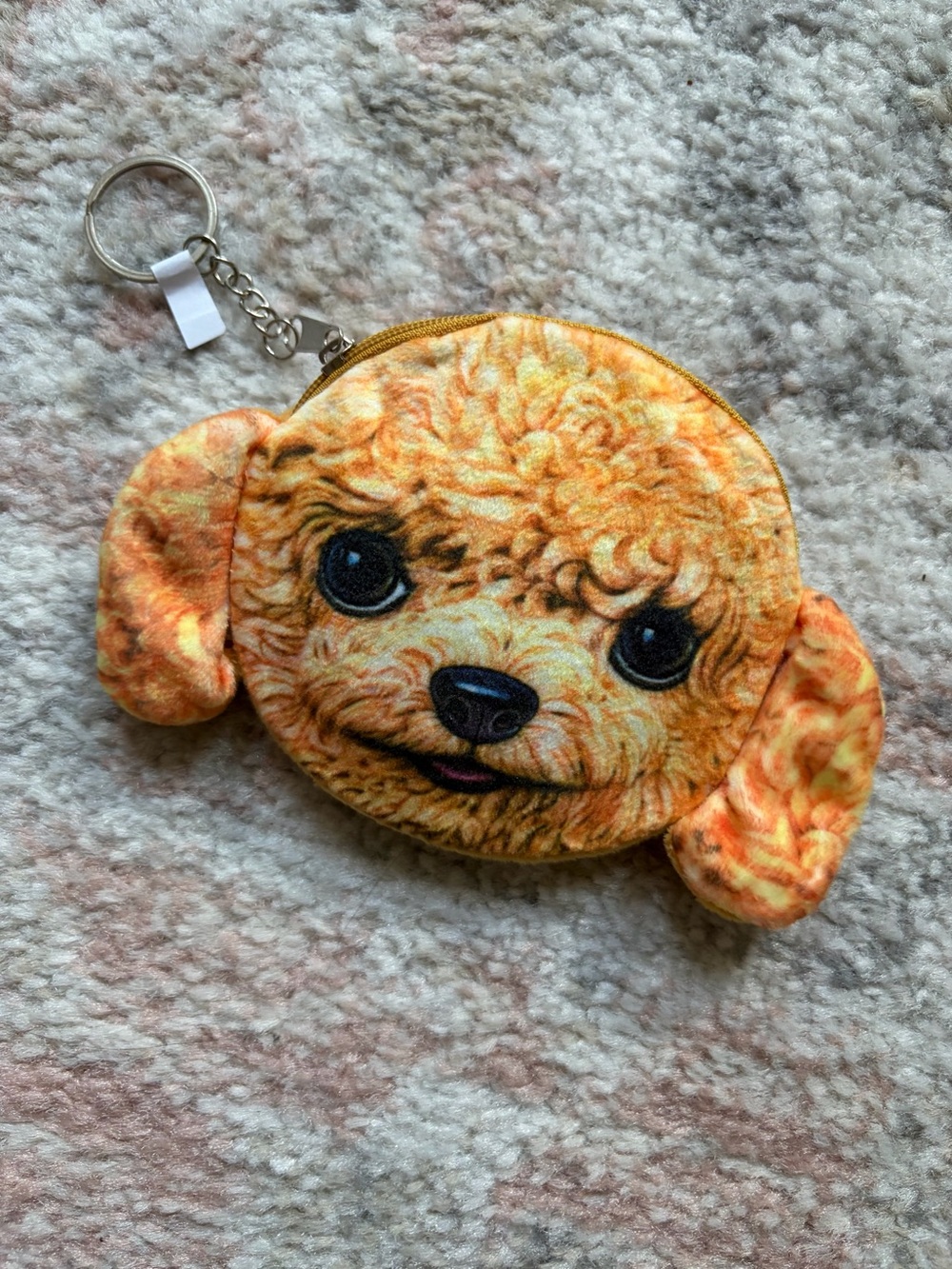 Plush Dog Face Keychain Coin Purse